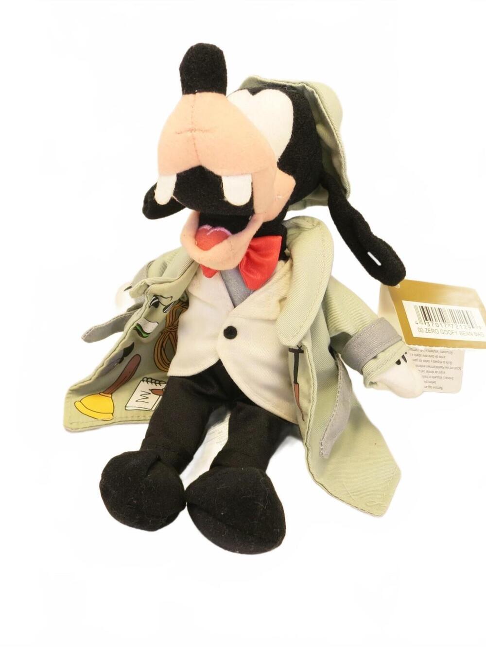 Vintage Disney Store 007 James Bond Goofy Mini Bean Bag Plush 9"
